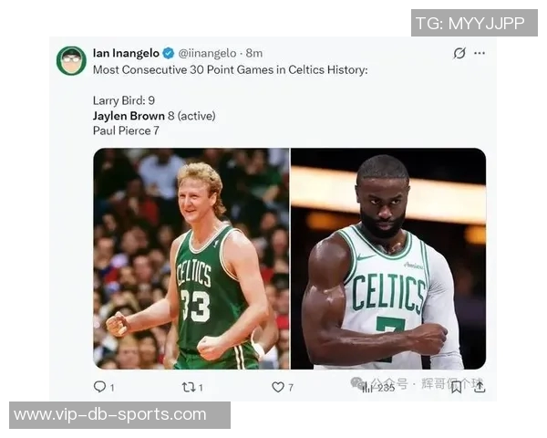 杰伦布朗连续9场比赛得分30平伯德队史纪录展现超强实力